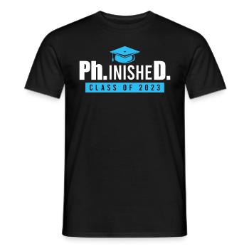 Phinished Ph.D Abschluss 2023 Doktor Doktortitel - Männer T-Shirt - Schwarz - Vorne - AI Model Male 178 light (178cm)