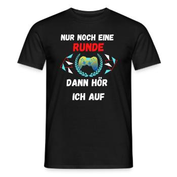 Nur noch eine Runde Gaming Shirt für Gamer - Männer T-Shirt - Schwarz - Vorne - AI Model Male 178 light (178cm)