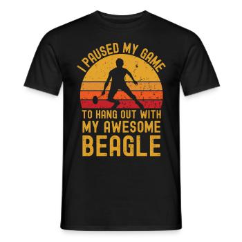Badminton und Beagle - Männer T-Shirt - Schwarz - Vorne - AI Model Male 178 light (178cm)