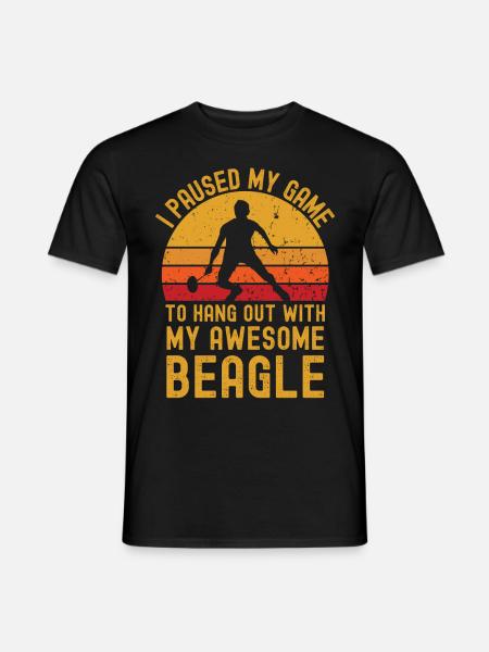 Badminton and Beagle - Men's T-Shirt - black