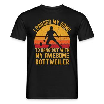 Badminton und Rottweiler - Männer T-Shirt - Schwarz - Vorne - AI Model Male 178 light (178cm)