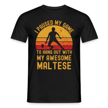 Badminton und Malteser - Männer T-Shirt - Schwarz - Vorne - AI Model Male 178 light (178cm)