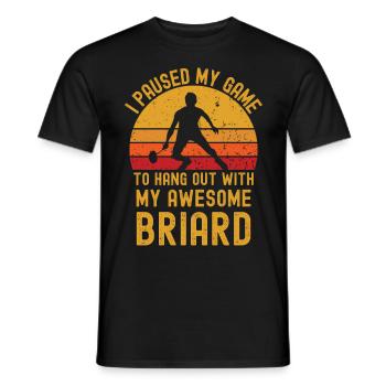 Badminton and Briard - Men's T-Shirt - black - Front - AI Model Male 178 light (178cm)