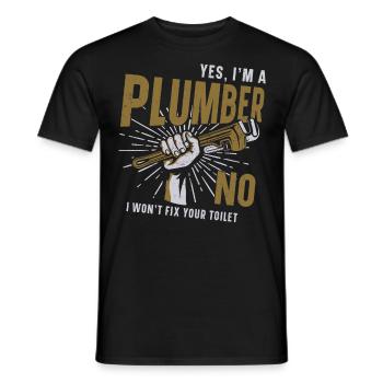 Plombier Plombier Vintage Oui je suis - T-shirt homme - noir - Devant - AI Model Male 178 light (178cm)