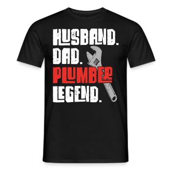 Plumbing Plumber Dad Vintage Retro - Men's T-Shirt - black - Front - AI Model Male 178 light (178cm)