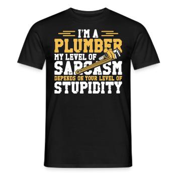 Plombier de plomberie vintage Je suis un - T-shirt homme - noir - Devant - AI Model Male 178 light (178cm)