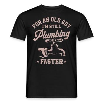 Plumbing Plumber Grandpa Retired - Men's T-Shirt - black - Front - AI Model Male 178 light (178cm)