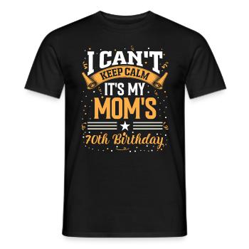 It lasted 70 years birthday humor Old people - Men's T-Shirt - black - Front - AI Model Male 178 light (178cm)