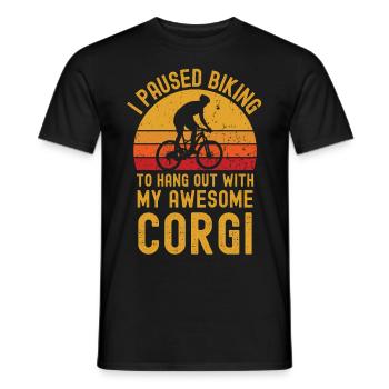 Radfahren und Corgi - Männer T-Shirt - Schwarz - Vorne - AI Model Male 178 light (178cm)