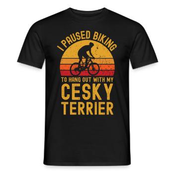 Radfahren und Cesky-Terrier - Männer T-Shirt - Schwarz - Vorne - AI Model Male 178 light (178cm)