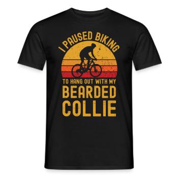 Cyclisme et Bearded Collie - T-shirt homme - noir - Devant - AI Model Male 178 light (178cm)