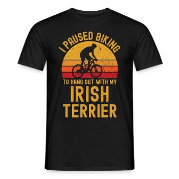 Cycling and Irish Terriers - Men's T-Shirt - black - Front - AI Model Male 178 light (178cm)