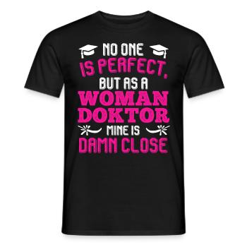 Mrs. Doctor is always right Ph.D Doctorate - Men's T-Shirt - black - Front - AI Model Male 178 light (178cm)