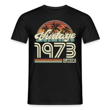 50e anniversaire Millésime 1973 Millésime 1973 Classique - T-shirt homme - noir - Devant - AI Model Male 178 light (178cm)