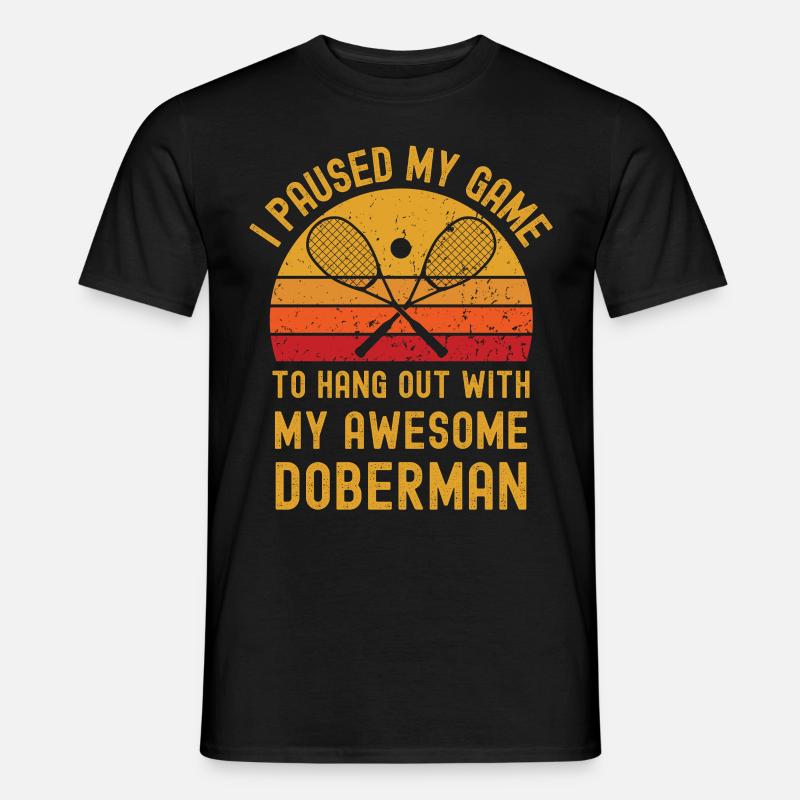 Squash und Dobermann - Männer T-Shirt - Schwarz