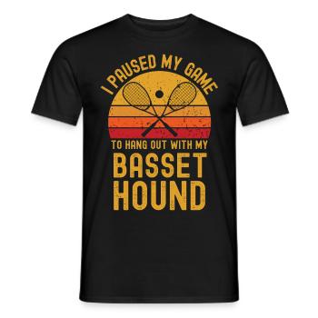 Squash and Basset Hound - Men's T-Shirt - black - Front - AI Model Male 178 light (178cm)