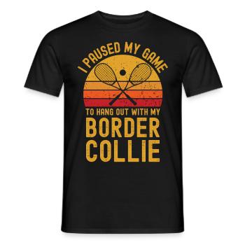 Courge et Border Collie - T-shirt homme - noir - Devant - AI Model Male 178 light (178cm)
