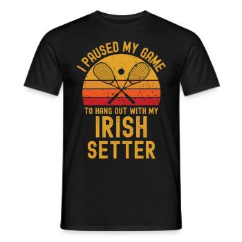 Squash et setter irlandais - T-shirt homme - noir - Devant - AI Model Male 178 light (178cm)