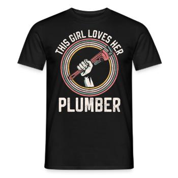 Plomberie plombier Petite amie Femme - T-shirt homme - noir - Devant - AI Model Male 178 light (178cm)