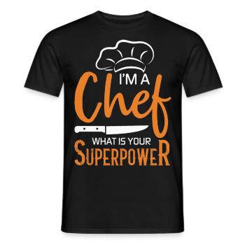 Chef Chef Chef Cuisine Drôle de dicton - T-shirt homme - noir - Devant - AI Model Male 178 light (178cm)