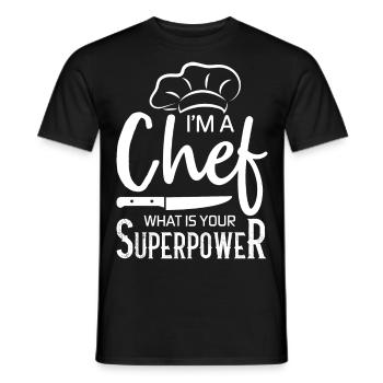 Chef Chef Chef Cuisine Drôle de dicton - T-shirt homme - noir - Devant - AI Model Male 178 light (178cm)