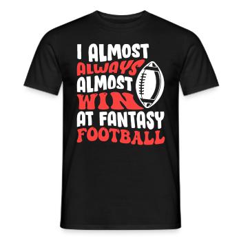Wins almost always in fantasy football - Men's T-Shirt - black - Front - AI Model Male 178 light (178cm)