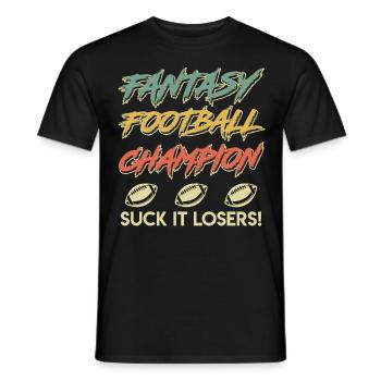 Fantasy Football Champ Champion - Men's T-Shirt - black - Front - AI Model Male 178 light (178cm)