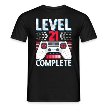21 Wedding Anniversary Gift Man Woman Husband Wife - Men's T-Shirt - black - Front - AI Model Male 178 light (178cm)