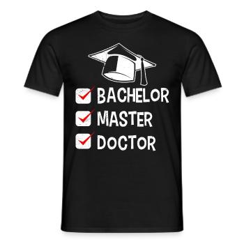 Enfin terminé, je suis Docteur Ph.D Titre de doctorat - T-shirt homme - noir - Devant - AI Model Male 178 light (178cm)