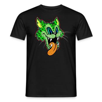 Leopard Grün Comic Psychedelisch - Männer T-Shirt - Schwarz - Vorne - AI Model Male 178 light (178cm)