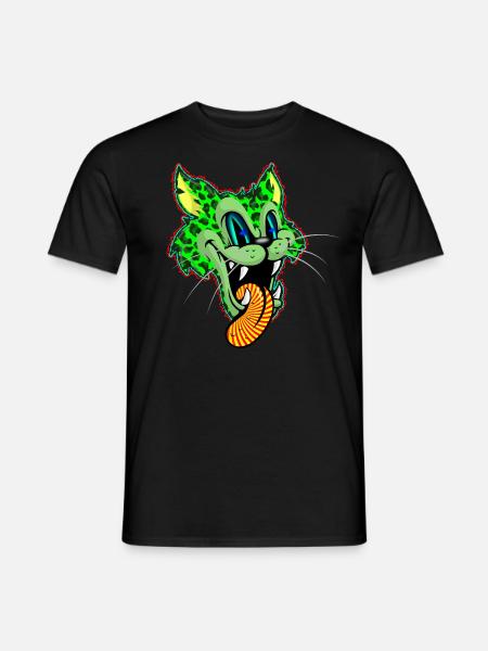 Leopard Green Comic Psychédélique - T-shirt homme - noir