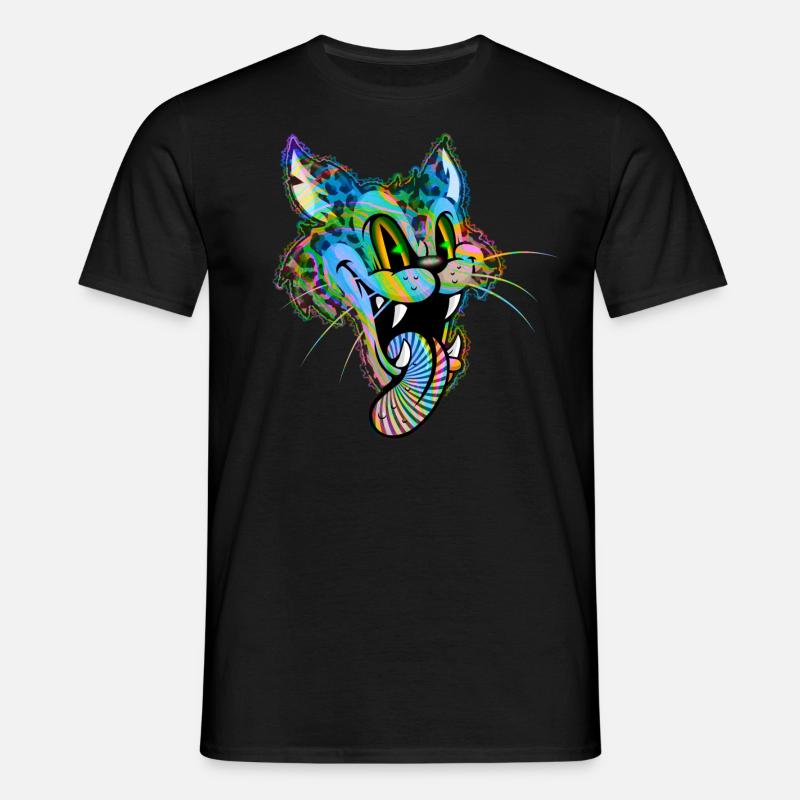 Leopard Comic Psychedelisch - Männer T-Shirt - Schwarz