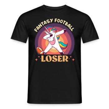 Fantasy Football Loser Unicorn Fantasy Football - Men's T-Shirt - black - Front - AI Model Male 178 light (178cm)