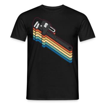 Plumbing Plumber Pipe Wrench - Men's T-Shirt - black - Front - AI Model Male 178 light (178cm)