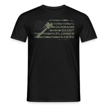 Plumbing Plumber Dad Vintage - Men's T-Shirt - black - Front - AI Model Male 178 light (178cm)