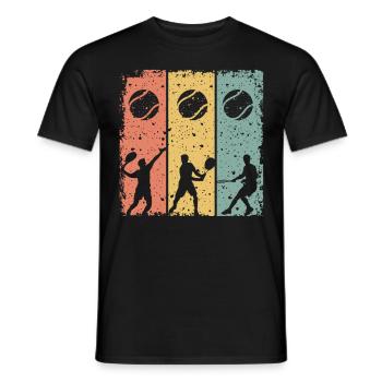Tennis Rétro - T-shirt homme - noir - Devant - AI Model Male 178 light (178cm)