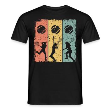 Tennis Tennis Féminin Rétro - T-shirt homme - noir - Devant - AI Model Male 178 light (178cm)
