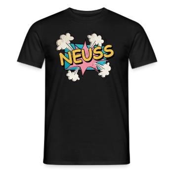 Neuss Germany City Font Pop Art Comic - Men's T-Shirt - black - Front - AI Model Male 178 light (178cm)