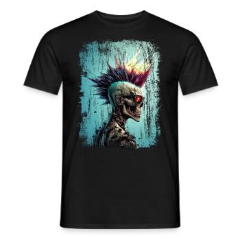 Punk Zombie Skull - Männer T-Shirt - Schwarz - Vorne - AI Model Male 178 light (178cm)