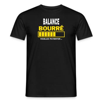 BALANCE bourré HUMOUR - T-shirt homme - noir - Devant - AI Model Male 178 light (178cm)