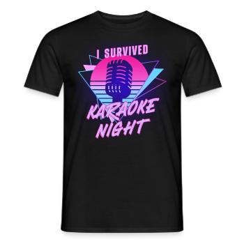 Karaoké Chanteur 80s Rétro I - T-shirt homme - noir - Devant - AI Model Male 178 light (178cm)
