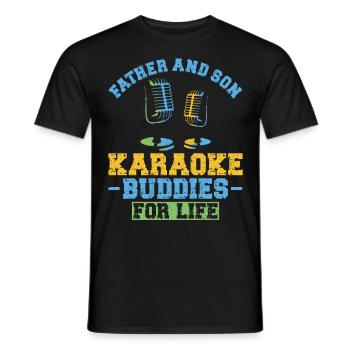 Karaoke Singer Dad Father And Son - Männer T-Shirt - Schwarz - Vorne - AI Model Male 178 light (178cm)