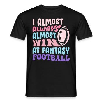 Gagne presque toujours dans le football Fantasy - T-shirt homme - noir - Devant - AI Model Male 178 light (178cm)