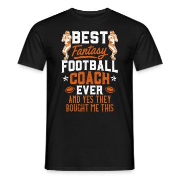 Meilleur entraîneur de football fantastique - T-shirt homme - noir - Devant - AI Model Male 178 light (178cm)