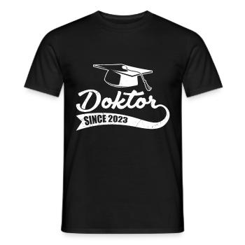 Doctor degree 2023 finished Ph.D doctoral degree - Men's T-Shirt - black - Front - AI Model Male 178 light (178cm)