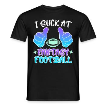 I suck at Fantasy Football Loser - Men's T-Shirt - black - Front - AI Model Male 178 light (178cm)