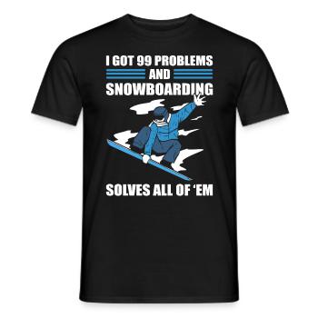 J’ai 99 problèmes et le snowboard résout tout - T-shirt homme - noir - Devant - AI Model Male 178 light (178cm)