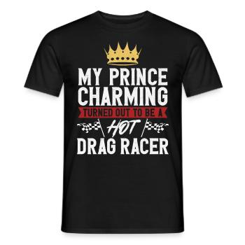 Drag Racing Race Car Girlfriend - Men's T-Shirt - black - Front - AI Model Male 178 light (178cm)