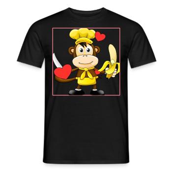 Bananen Affe kocht - Männer T-Shirt - Schwarz - Vorne - AI Model Male 178 light (178cm)