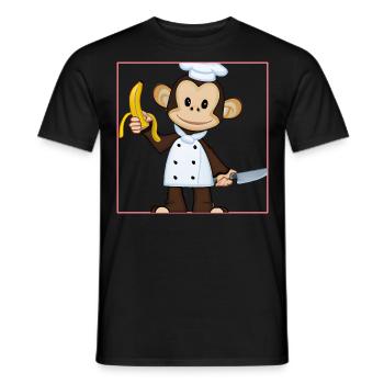 Bananen Affe kocht - Männer T-Shirt - Schwarz - Vorne - AI Model Male 178 light (178cm)